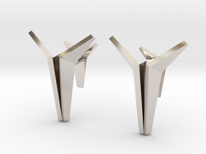 YOUNIVERSAL Origami Cufflinks in Platinum