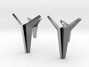 YOUNIVERSAL Origami Cufflinks in Polished Silver