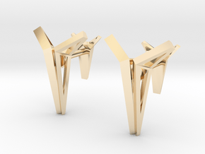 YOUNIVERSAL Origami Structure, Cufflinks in 14K Yellow Gold