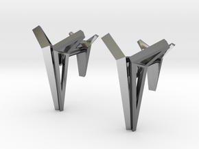 YOUNIVERSAL Origami Structure, Cufflinks in Polished Silver
