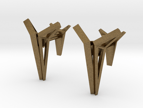 YOUNIVERSAL Origami Structure, Cufflinks in Natural Bronze