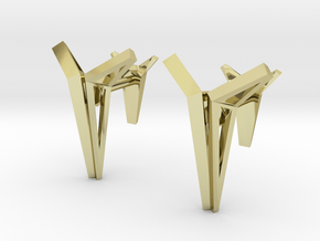 YOUNIVERSAL Origami Structure, Cufflinks in 18k Gold Plated Brass