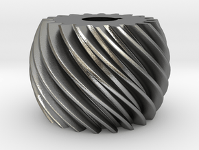 Convex helical gear in Natural Silver