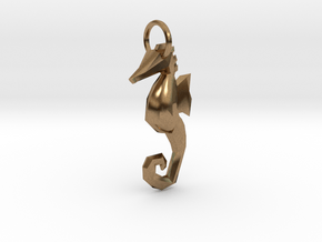 Seahorse low poly pendant in Natural Brass