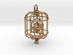 Platonic Birds - Cube in Polished Brass (Interlocking Parts)