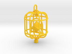 Platonic Birds - Cube in Yellow Processed Versatile Plastic