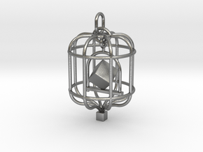 Platonic Birds - Cube in Natural Silver (Interlocking Parts)