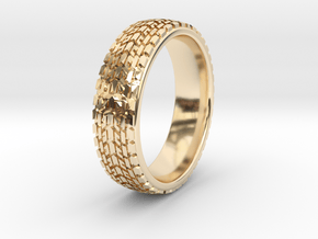 Car Tire Ring Size 6-13 in 14k Gold Plated Brass: 5 / 49