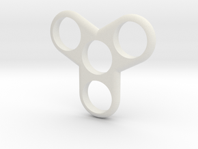 Tri-Fidget-Spinner in White Natural Versatile Plastic