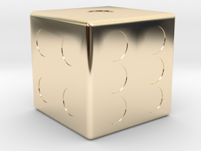 Dice in 14k Gold Plated Brass