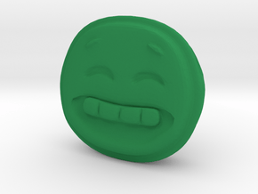 Happy Smile EMOJI Face Pendant Charm in Green Processed Versatile Plastic