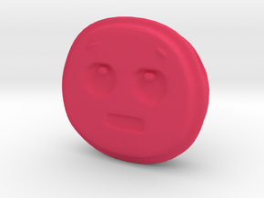 EMOJI Face Looking Up Pendant Charm in Pink Processed Versatile Plastic