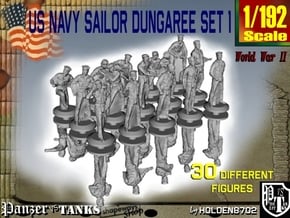 1-192 US Navy Dungaree Set 1 in Tan Fine Detail Plastic