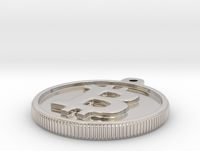 Bitcoin Keychain in Rhodium Plated Brass