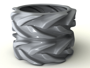Tire Flower Pot in White Natural Versatile Plastic