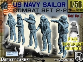 1-56 US Navy Sailors Combat SET 2-2 in Tan Fine Detail Plastic
