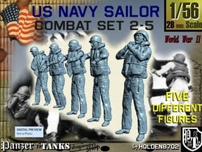 1-56 US Navy Sailors Combat SET 2-5 in Tan Fine Detail Plastic