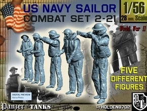 1-56 US Navy Sailors Combat SET 2-21 in Tan Fine Detail Plastic