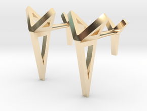 YOUNIVERSAL Origami 3T Cufflinks. Sharp Chic in 14k Gold Plated Brass