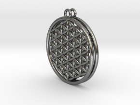 Flower Of Life Earrings .8" in Polished Silver