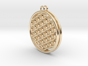 Flower Of Life Earrings .8" in 14K Yellow Gold