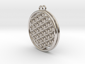 Flower Of Life Earrings .8" in Rhodium Plated Brass