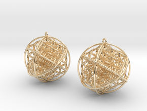 Ball Of Life Earrings 1.5" in 14K Yellow Gold