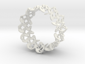 Tzompantli Bangle in White Natural Versatile Plastic: Small