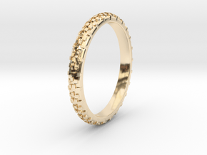 Dirt Bike Tire Ring in 14k Gold Plated Brass: 7 / 54