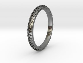 Dirt Bike Tire Ring in Polished Silver: 13 / 69