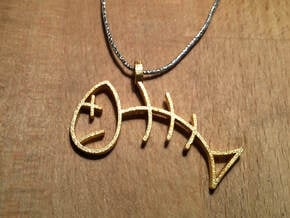 Fish in Polished Gold Steel