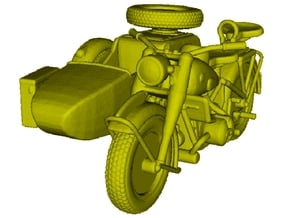 1/100 scale WWII Wehrmacht R75 motorcycle x 1 in Tan Fine Detail Plastic