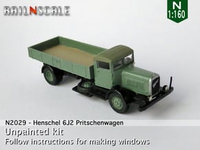 Henschel 6J2 Pritsche (N 1:160) in Tan Fine Detail Plastic