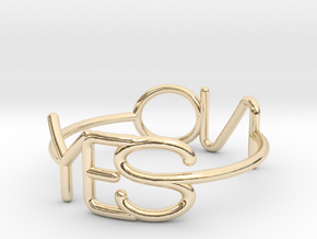 YesNo Ring in 14k Gold Plated Brass: 8 / 56.75