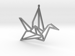 Crane Pendant L in Natural Silver
