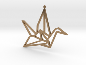 Crane Pendant L in Natural Brass