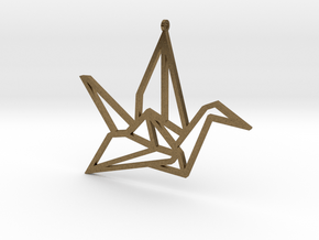 Crane Pendant L in Natural Bronze