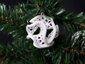 Minimal Surface Christmas Bauble in White Natural Versatile Plastic