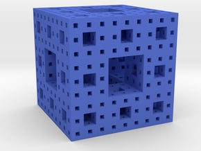 Menger Sponge in Blue Processed Versatile Plastic