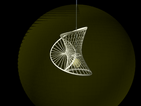 Lamp shade mobius  in White Natural Versatile Plastic: Medium