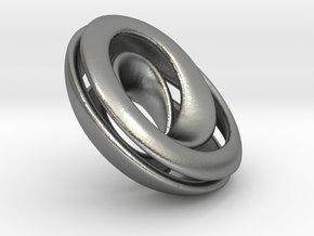 Split Mobius band - 23 mm round in Natural Silver