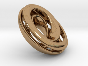 Split Mobius band - 23 mm round in Polished Brass