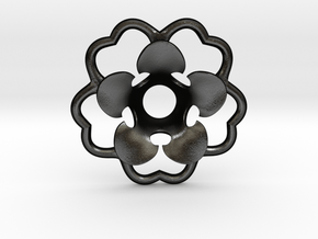 Rosette Collar Flower in Matte Black Steel
