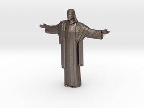 Cristo-redentor in Polished Bronzed Silver Steel