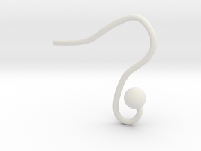 Earring hook round in White Natural Versatile Plastic