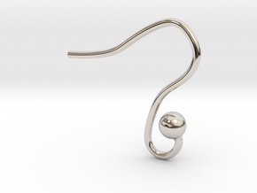 Earring hook round in Rhodium Plated Brass