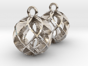 Earring Model T Pair in Rhodium Plated Brass
