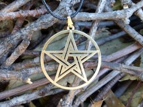 Pentacle Pendant in Natural Brass