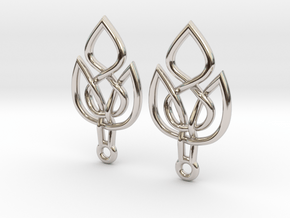 Celtic Knot Leaf Earrings in Rhodium Plated Brass