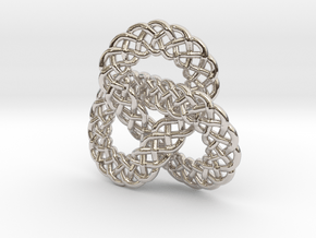 Celtic Knot Trefoil Pendant in Rhodium Plated Brass